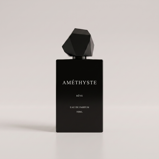 AMÉTHYSTE by RÊVE, 50ml eau de parfum in a glossy black bottle