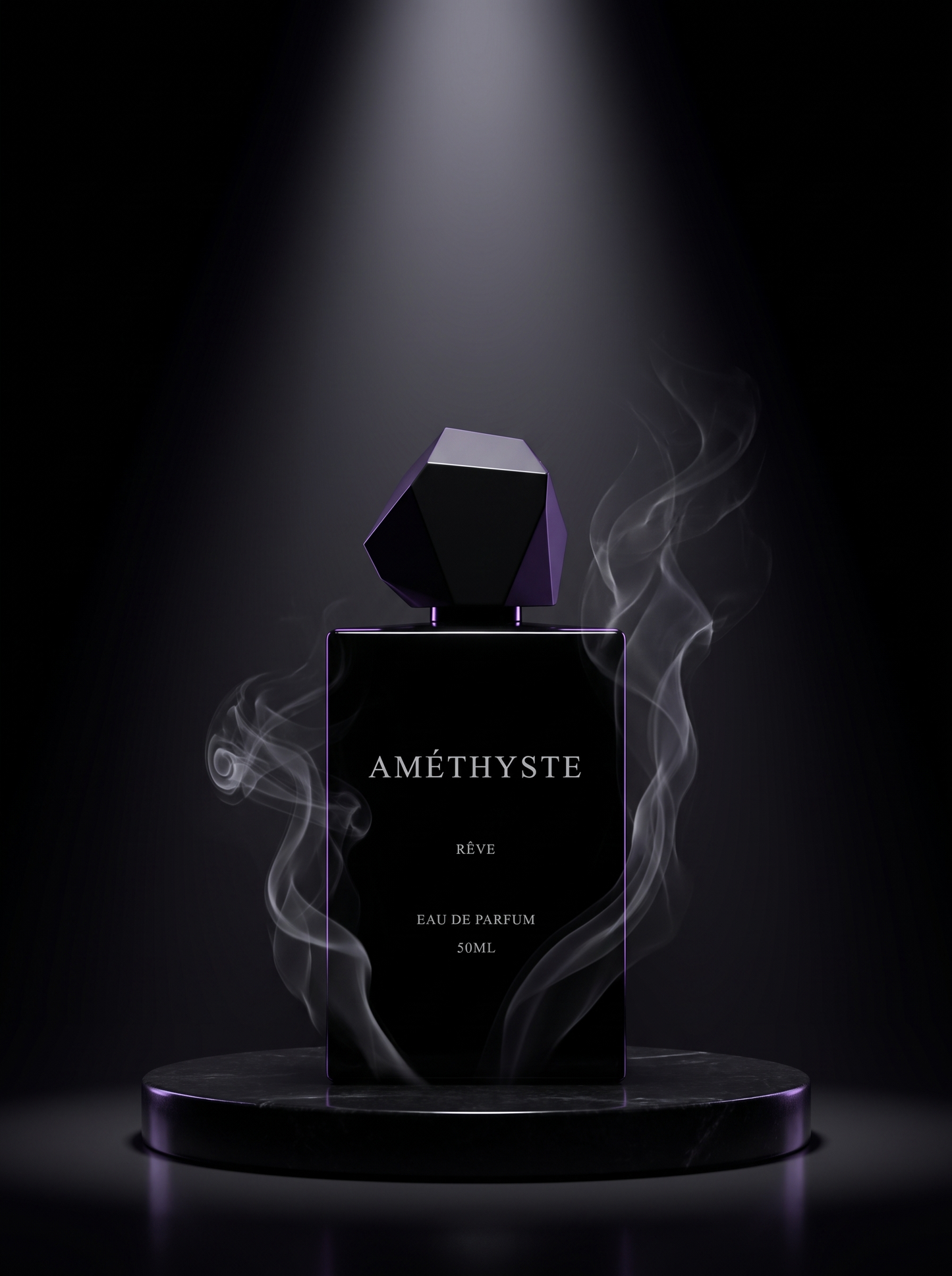 AMÉTHYSTE by RÊVE under a spotlight on a black podium