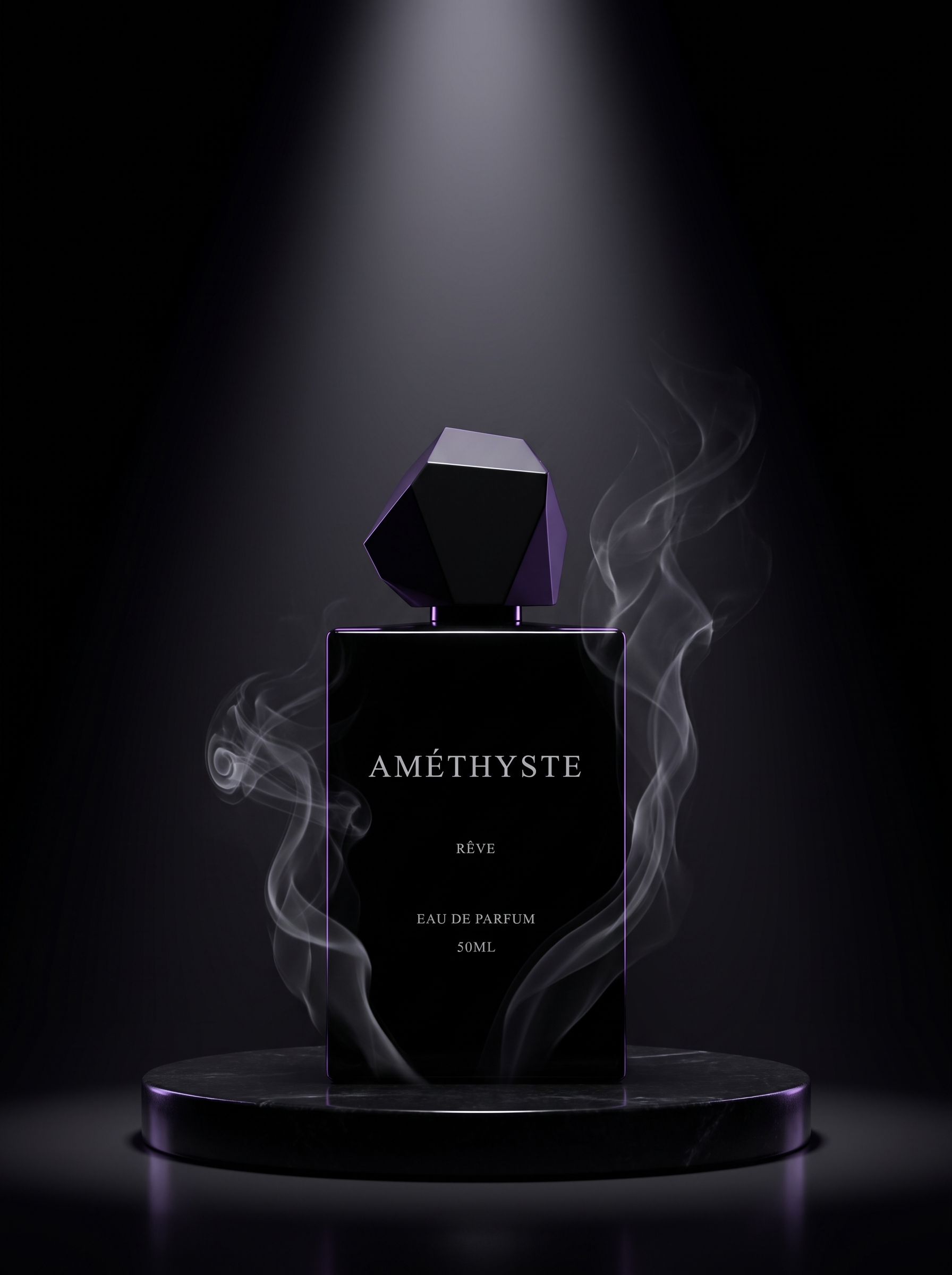 AMÉTHYSTE by RÊVE under a spotlight on a black podium