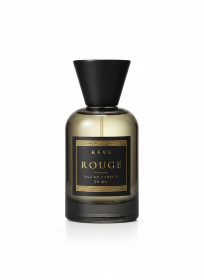 ROUGE by RÊVE, 50ml eau de parfum bottle on white
