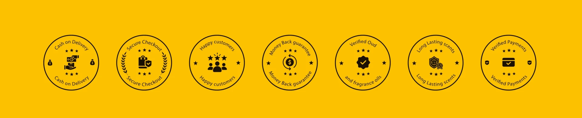 badges banner yellow